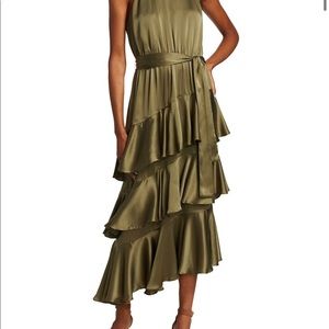 Zimmermann Asymmetric Tier-Ruffle Silk Midi